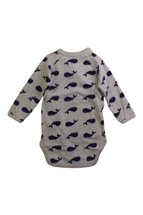 A Grey Long Sleeve Bodysuits from Petit Bateau in size 3-6M for boy. (Back View)