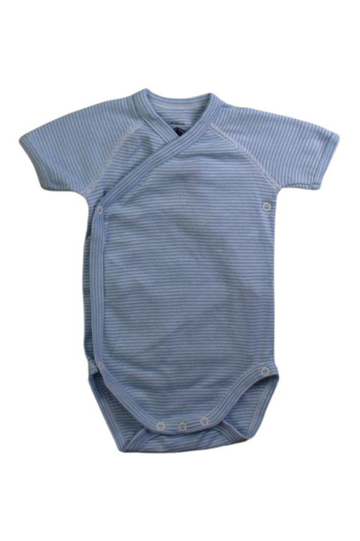 A Blue Short Sleeve Bodysuits from Petit Bateau in size 3-6M for boy. (Front View)