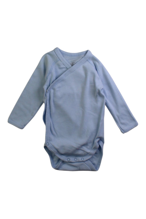 A Blue Long Sleeve Bodysuits from Petit Bateau in size 3-6M for boy. (Front View)