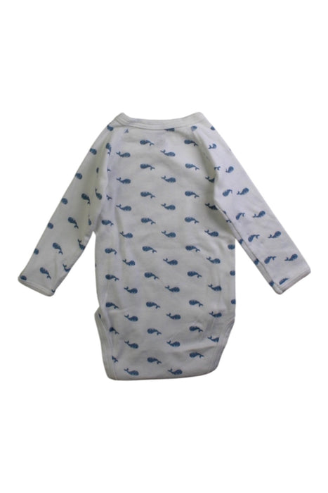 A White Long Sleeve Bodysuits from Petit Bateau in size 3-6M for boy. (Back View)