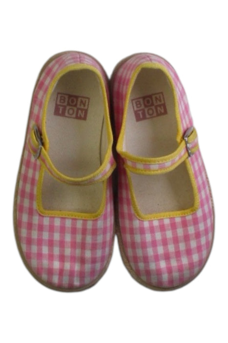 A Pink Espadrilles from Bonton in size 4T for girl. (Back View)