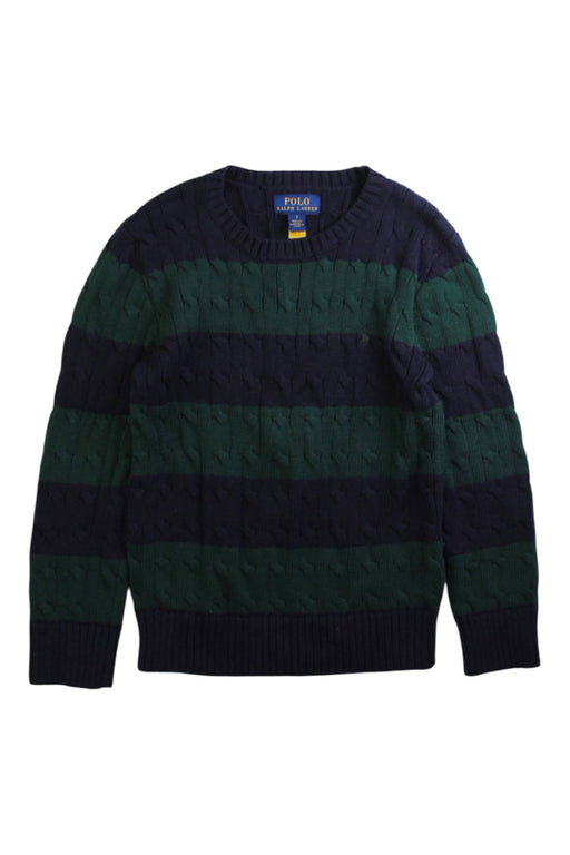 A Green Knit Sweaters from Polo Ralph Lauren in size 7Y for boy. (Front View)