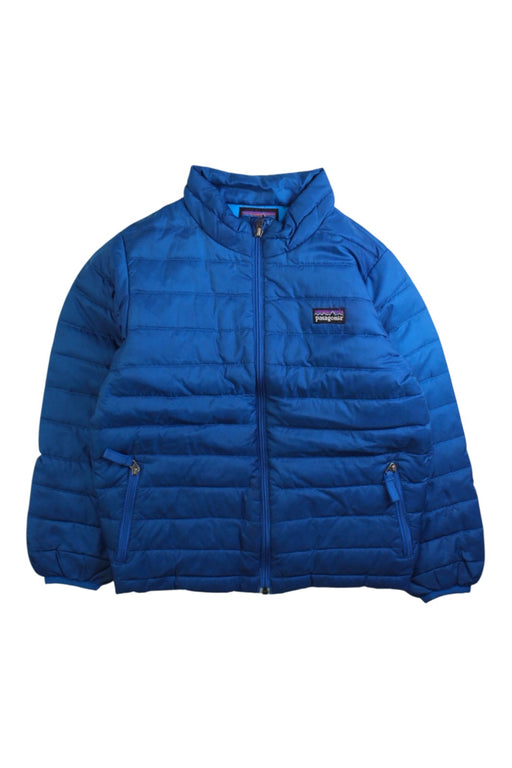 A Blue Puffer/Quilted Jackets from Patagonia in size 5T for boy. (Front View)
