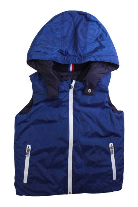 A Navy Outerwear Vests from Jacadi in size 6T for boy. (Back View)