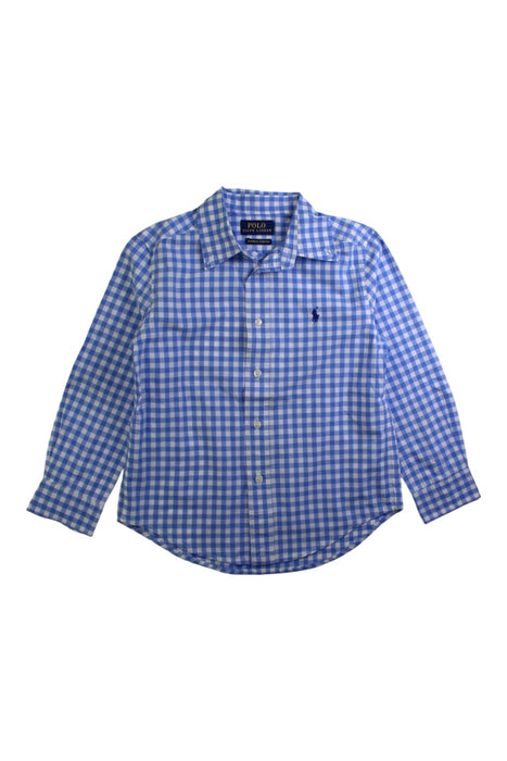 A Blue Long Sleeve Shirts from Polo Ralph Lauren in size 6T for boy. (Front View)