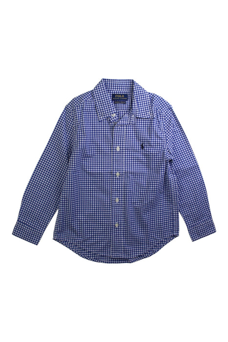 A Blue Long Sleeve Shirts from Polo Ralph Lauren in size 6T for boy. (Front View)