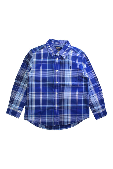 A Blue Long Sleeve Shirts from Polo Ralph Lauren in size 6T for boy. (Front View)