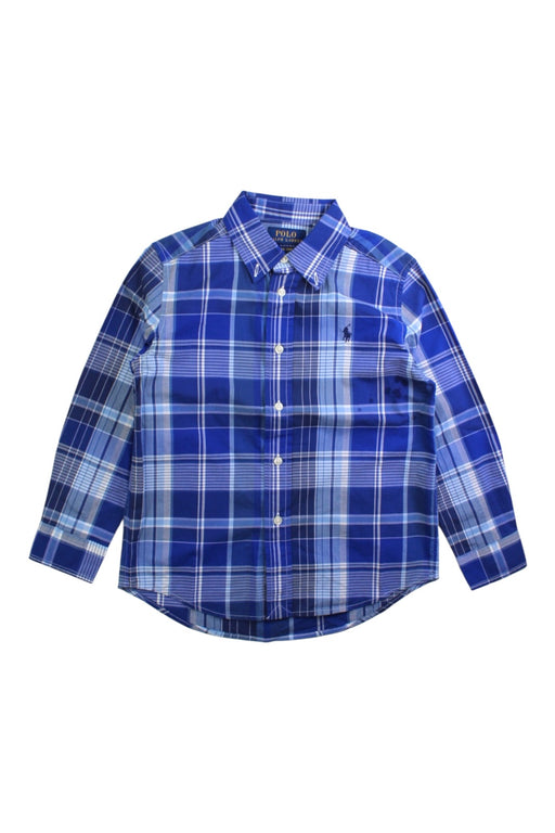 A Blue Long Sleeve Shirts from Polo Ralph Lauren in size 6T for boy. (Front View)