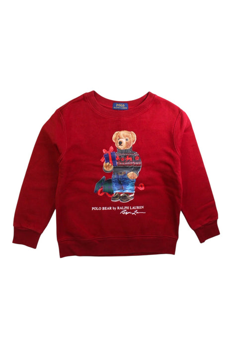A Red Crewneck Sweatshirts from Polo Ralph Lauren in size 6T for boy. (Front View)