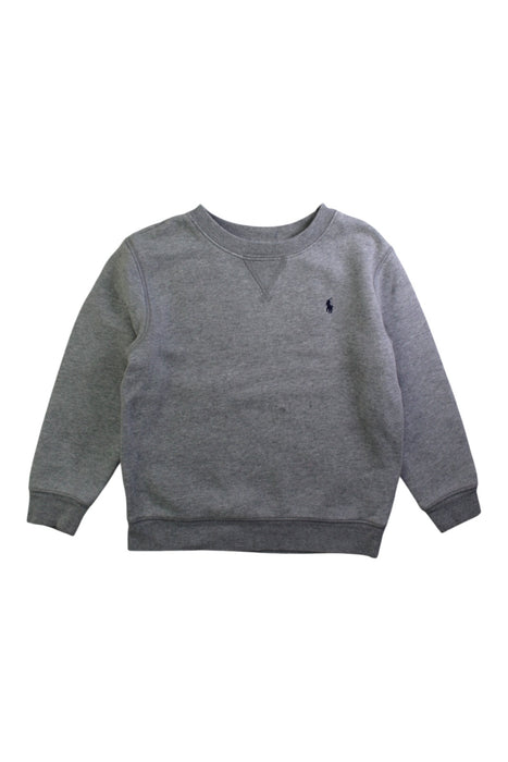 A Grey Crewneck Sweatshirts from Polo Ralph Lauren in size 5T for boy. (Front View)
