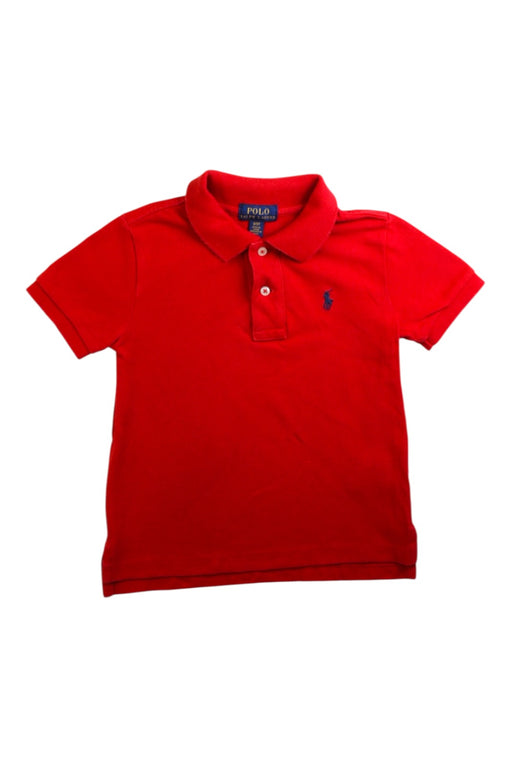 A Red Short Sleeve Polos from Polo Ralph Lauren in size 3T for boy. (Front View)