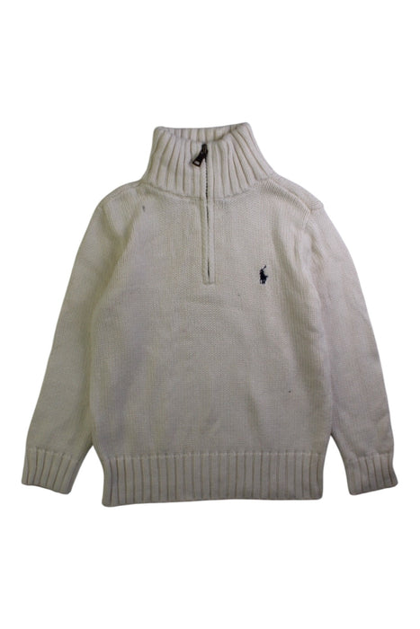 A White Zippered Sweatshirts from Polo Ralph Lauren in size 4T for boy. (Front View)