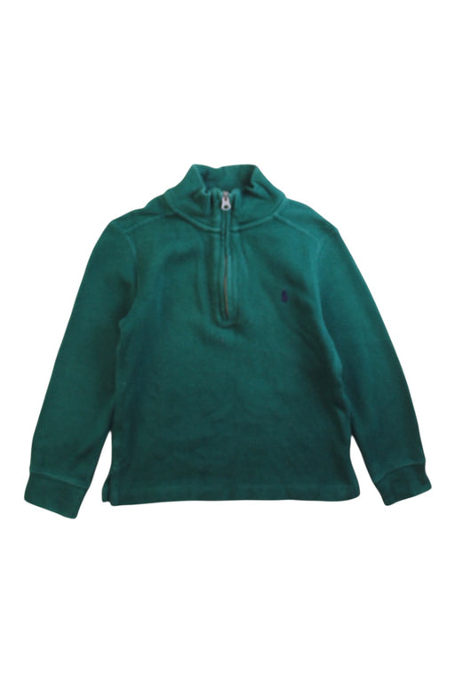 A Green Zippered Sweatshirts from Polo Ralph Lauren in size 4T for boy. (Front View)
