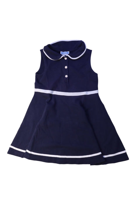 A Navy Sleeveless Dresses from Jacadi in size 5T for girl. (Front View)