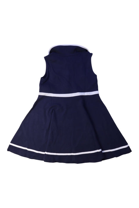 A Navy Sleeveless Dresses from Jacadi in size 5T for girl. (Back View)