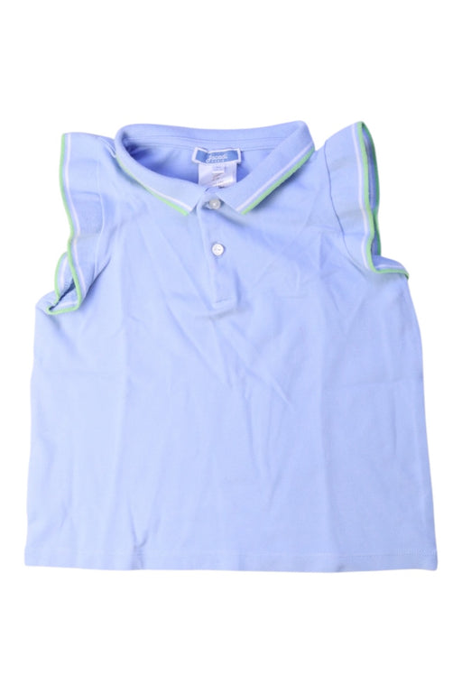 A Blue Sleeveless Polos from Jacadi in size 4T for girl. (Front View)