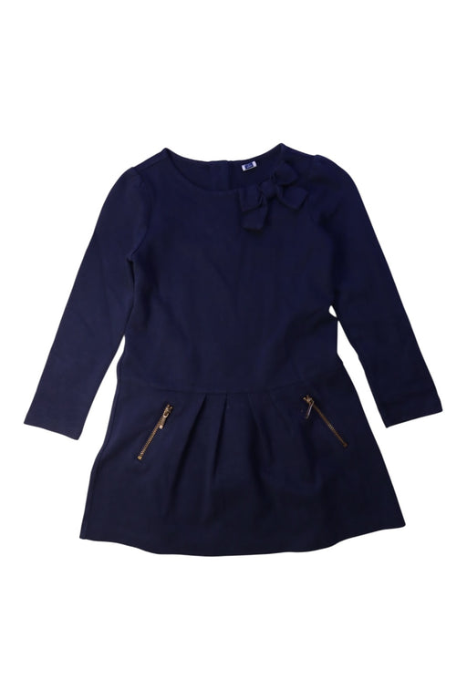 A Navy Long Sleeve Dresses from Janie & Jack in size 4T for girl. (Front View)