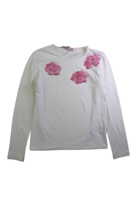 A White Long Sleeve Tops from Miss Blumarine in size 8Y for girl. (Front View)