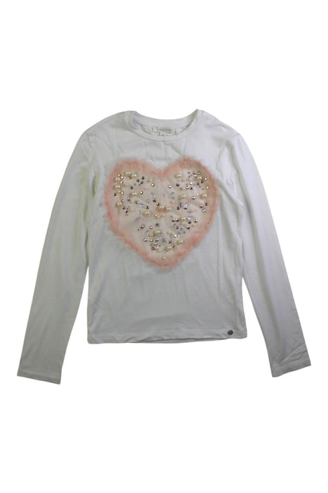 A White Long Sleeve Tops from Miss Grant in size 7Y for girl. (Front View)