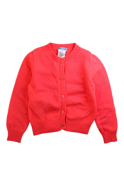 A Red Cardigans from Jacadi in size 6T for girl. (Front View)