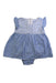 A Blue Sleeveless Dresses from Chickeeduck in size 6-12M for girl. (Front View)