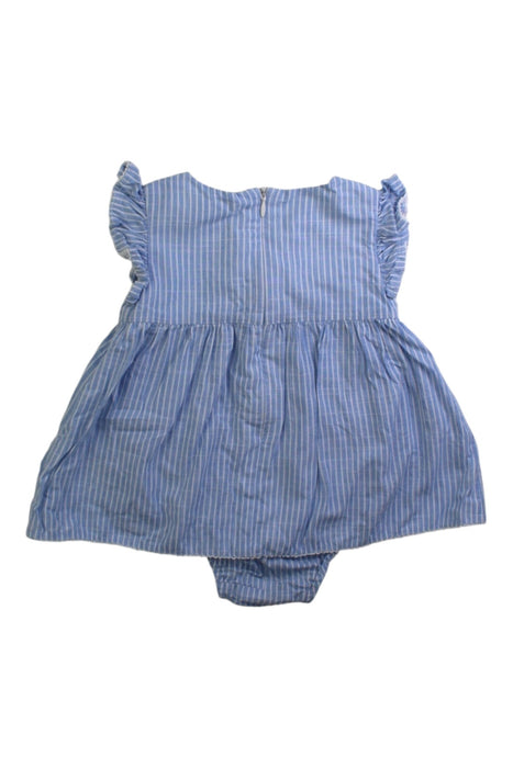 A Blue Sleeveless Dresses from Chickeeduck in size 6-12M for girl. (Back View)