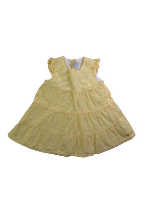 A Yellow Sleeveless Dresses from Petit Bateau in size 3-6M for girl. (Front View)