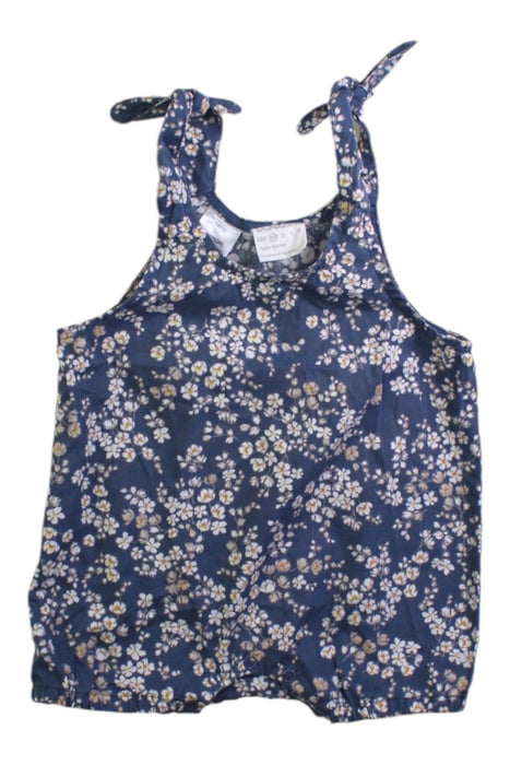 A Navy Sleeveless Rompers from Toshi in size 3-6M for girl. (Front View)