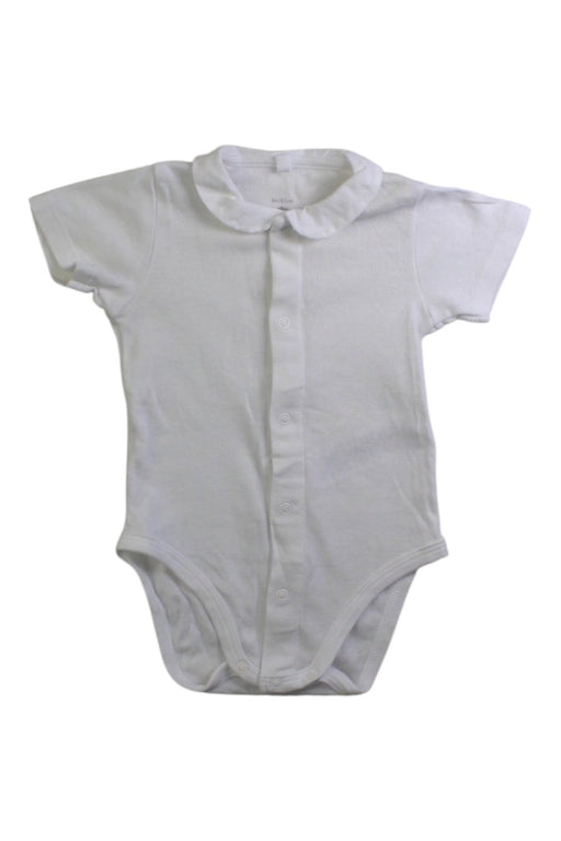 A White Short Sleeve Bodysuits from Petit Bateau in size 3-6M for neutral. (Front View)