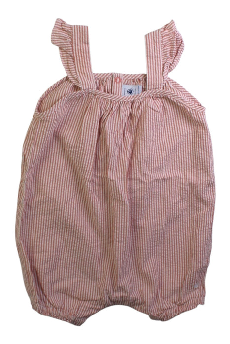 A Pink Sleeveless Rompers from Petit Bateau in size 3-6M for girl. (Front View)
