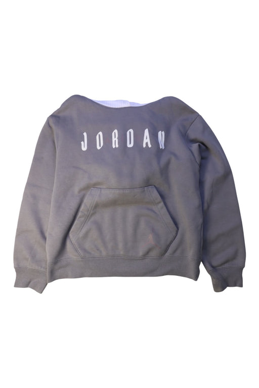 A Grey Hooded Sweatshirts from Air Jordan in size 10Y for girl. (Front View)