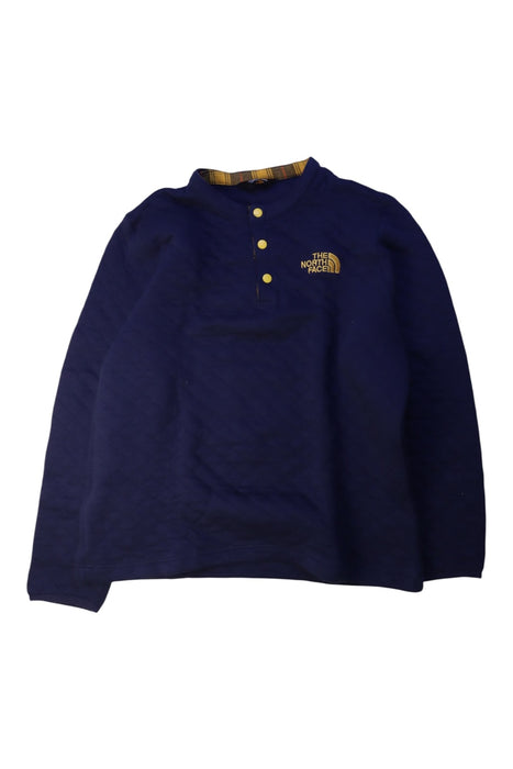A Navy Buttoned Sweatshirts from The North Face in size 11Y for boy. (Front View)