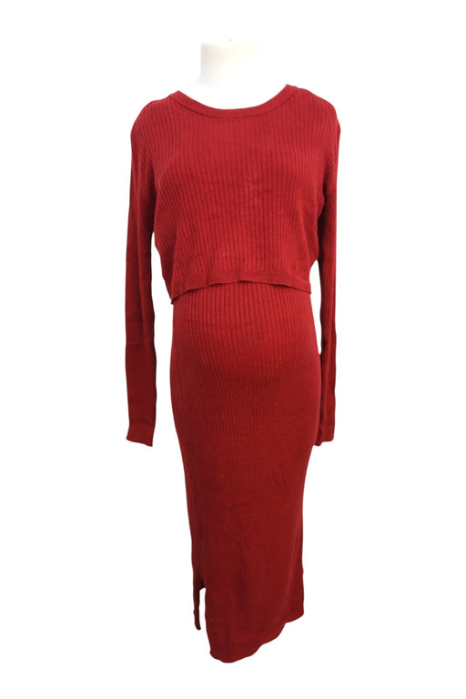 A Burgundy Sweater Dresses from Seraphine in size Maternity-S for maternity. (Front View)