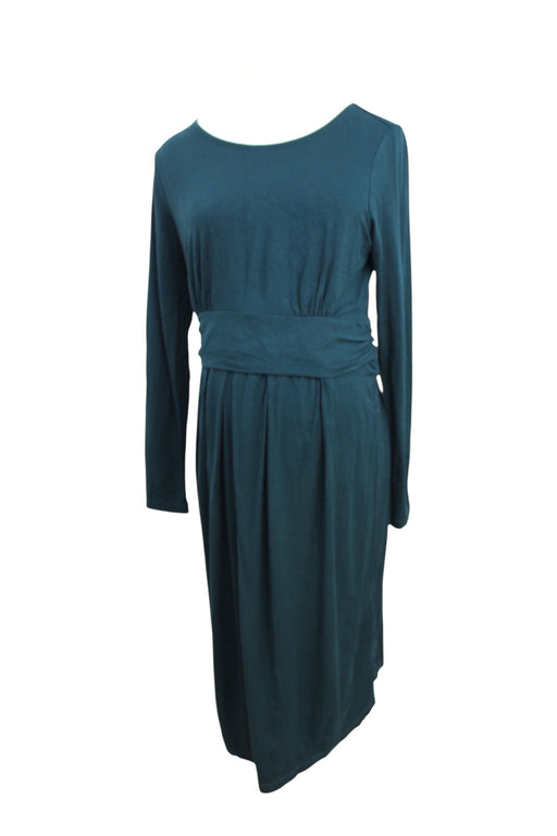 A Teal Long Sleeve Dresses from Seraphine in size Maternity-S for maternity. (Front View)