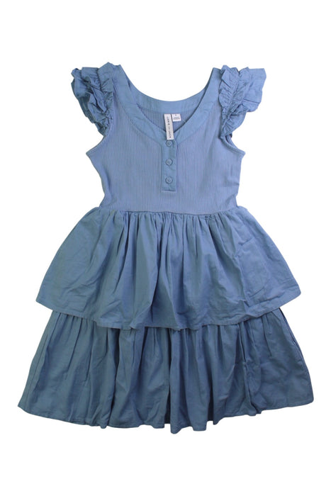 A Blue Sleeveless Dresses from Janie & Jack in size 8Y for girl. (Front View)