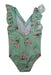 A Green Swimsuits from Janie & Jack in size 5T for girl. (Back View)