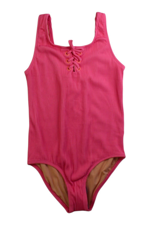 A Pink Swimsuits from Crewcuts in size 6T for girl. (Front View)