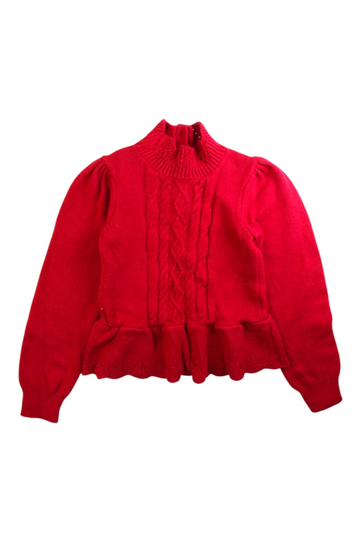 A Red Knit Sweaters from Janie & Jack in size 8Y for girl. (Front View)