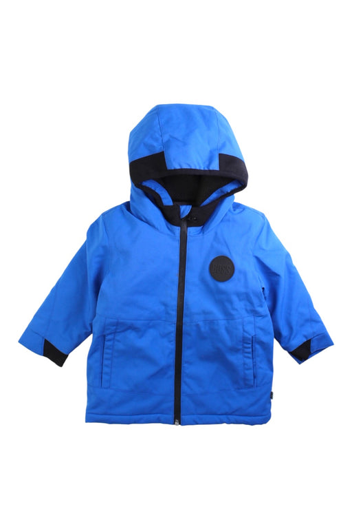 A Blue Rain Jackets from Boss in size 12-18M for boy. (Front View)