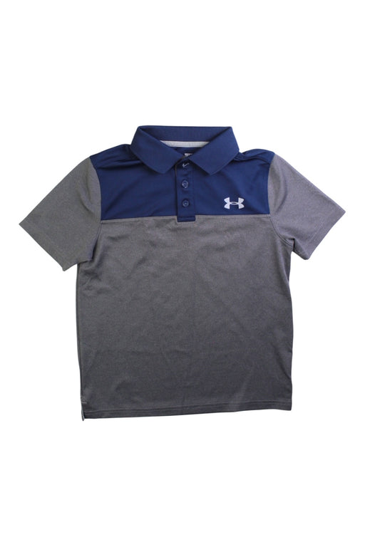A Navy Short Sleeve Polos from Under Armour in size 7Y for boy. (Front View)