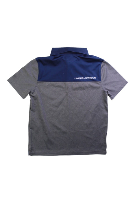 A Navy Short Sleeve Polos from Under Armour in size 7Y for boy. (Back View)