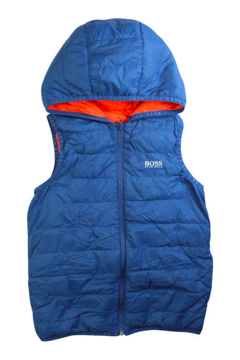 A Blue Outerwear Vests from Boss in size 8Y for boy. (Front View)