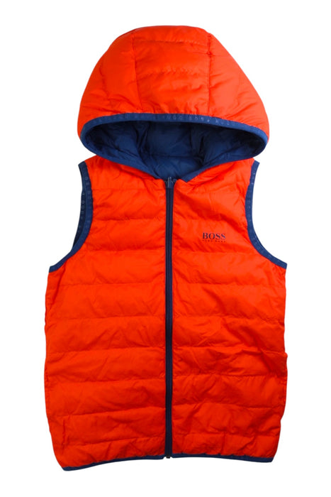 A Blue Outerwear Vests from Boss in size 8Y for boy. (Back View)