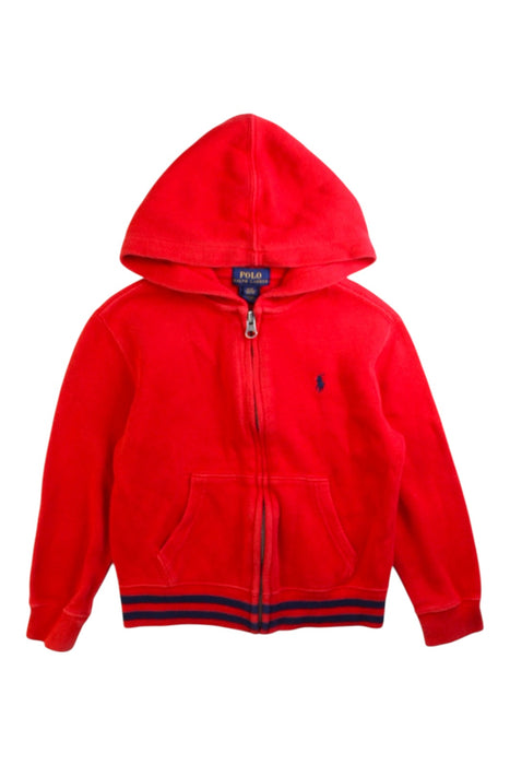 A Red Zippered Sweatshirts from Polo Ralph Lauren in size 4T for boy. (Front View)