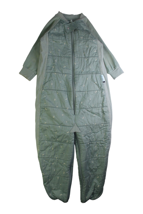 A Green Sleepsacs from ErgoPouch in size 2T for neutral. (Front View)