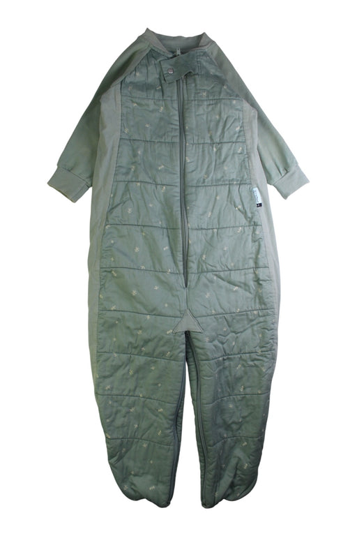 A Green Sleepsacs from ErgoPouch in size 2T for neutral. (Front View)