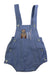 A Blue Overall Shorts from LITTLE NOSH in size 3-6M for boy. (Front View)