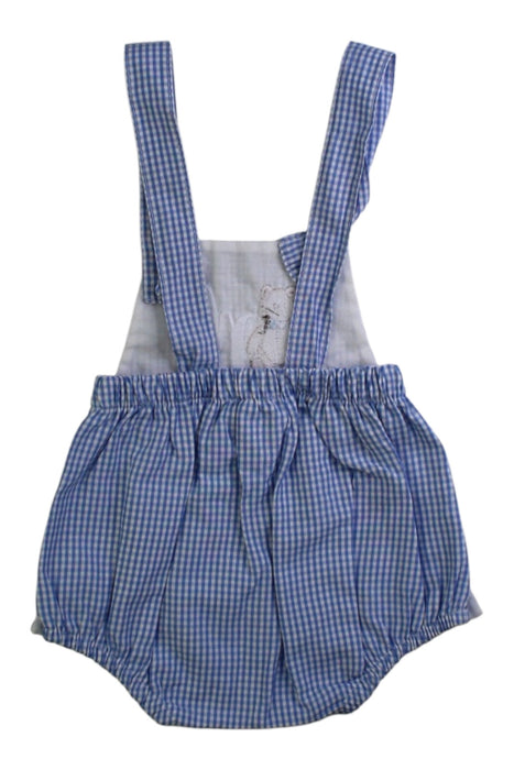 A Blue Overall Shorts from LITTLE NOSH in size 3-6M for boy. (Back View)