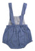 A Blue Overall Shorts from LITTLE NOSH in size 3-6M for boy. (Back View)