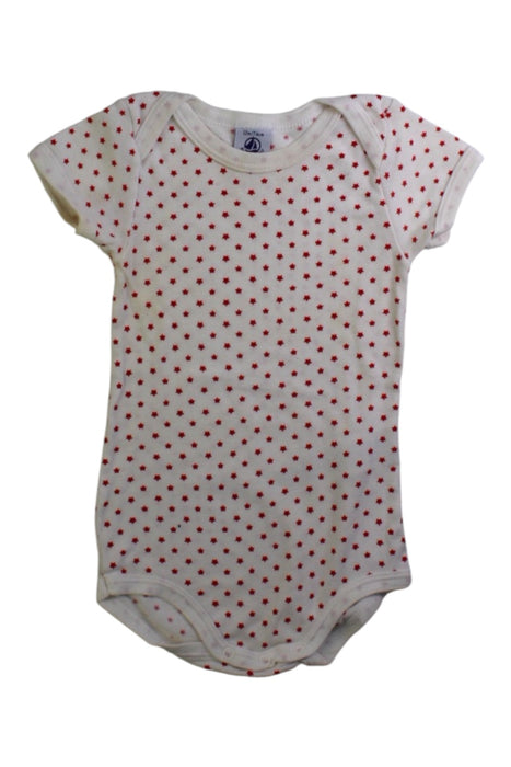 A Red Short Sleeve Bodysuits from Petit Bateau in size 6-12M for neutral. (Front View)